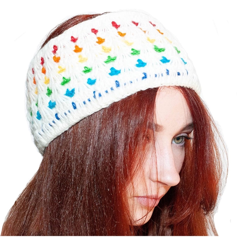 Earth Divas, Hand Made Knit Wool Headband, Stylish Winter Head Wrap, size S/M